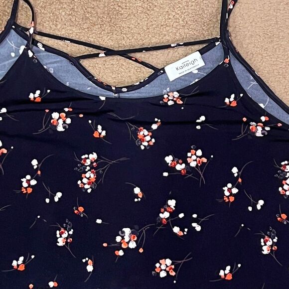 Kaleigh navy blue strappy tank - Picture 3 of 3